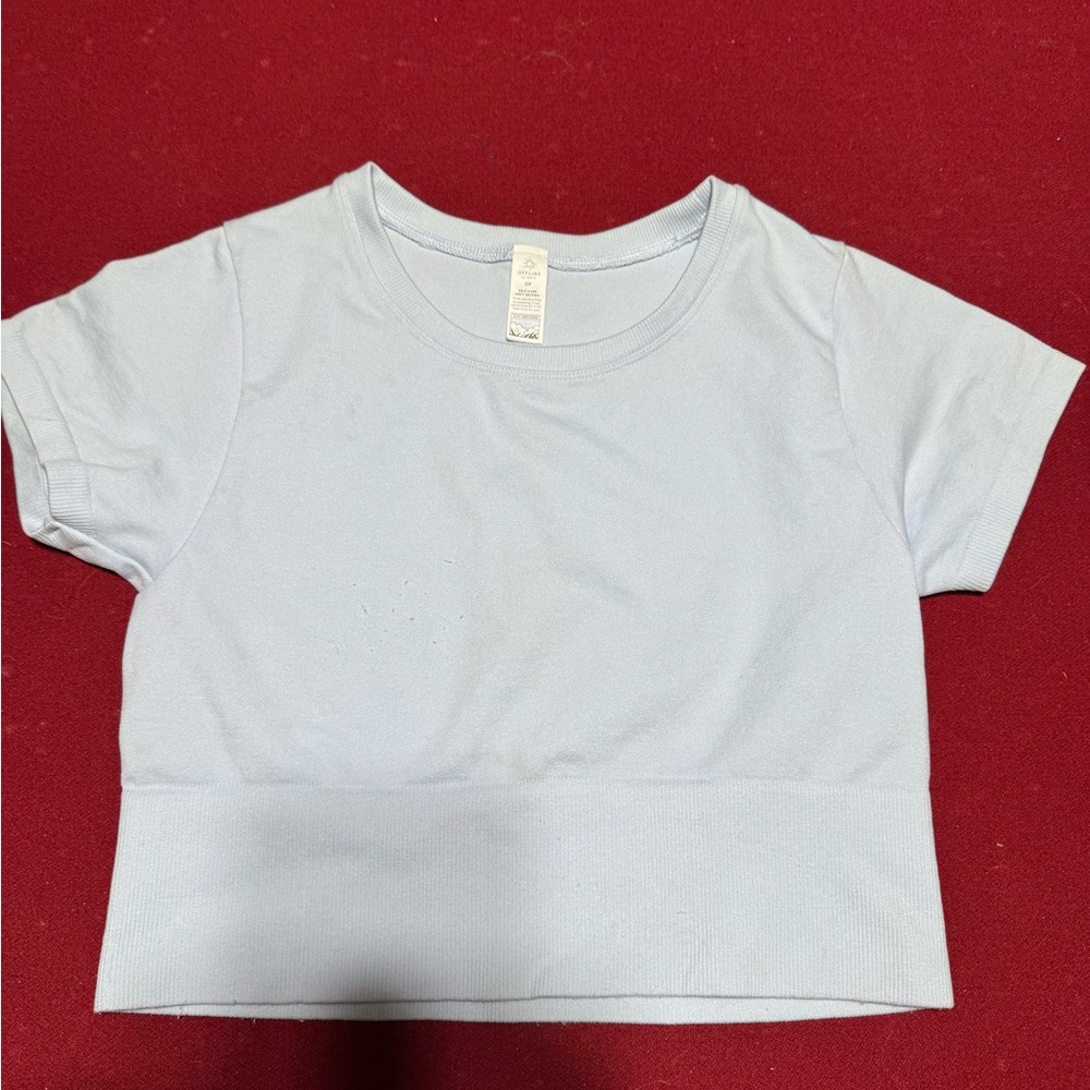 Blue Short Sleeve Tee with Crew Neck